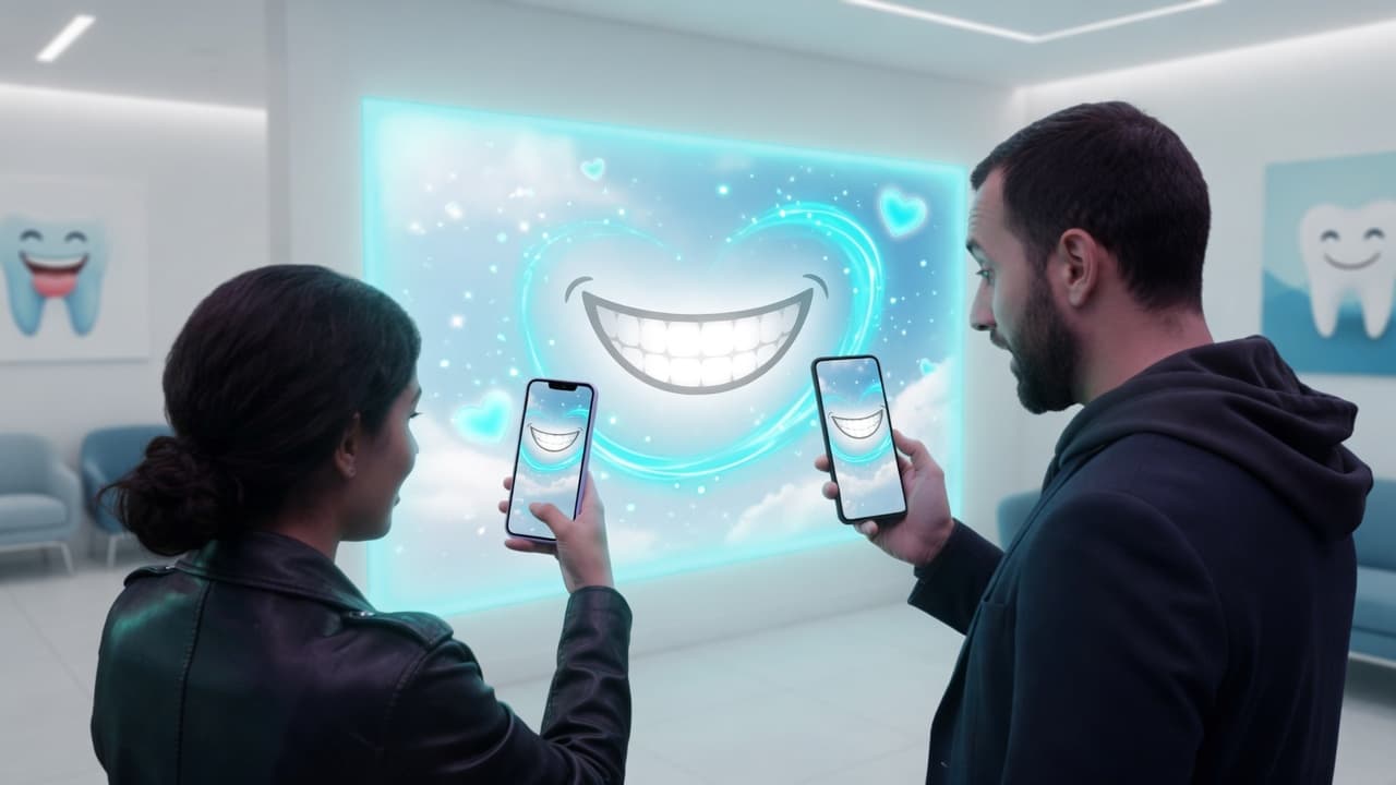 Dental phone WebAR portal example for local venues — IlumARella