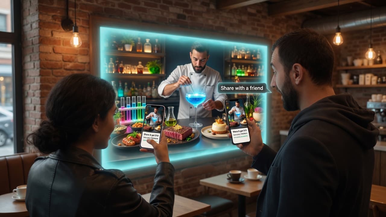 Restaurant portal with share referral UI